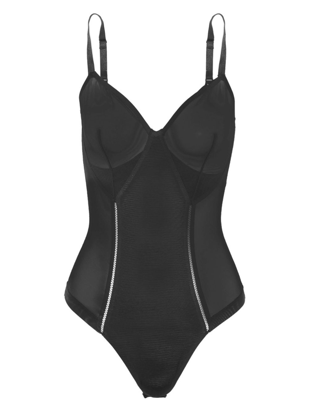 SPANX Haute Contour Nouveau Thong Shaping Bodysuit Black Large NEW